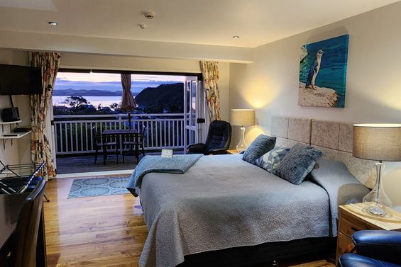 Room #3 bed and balcony